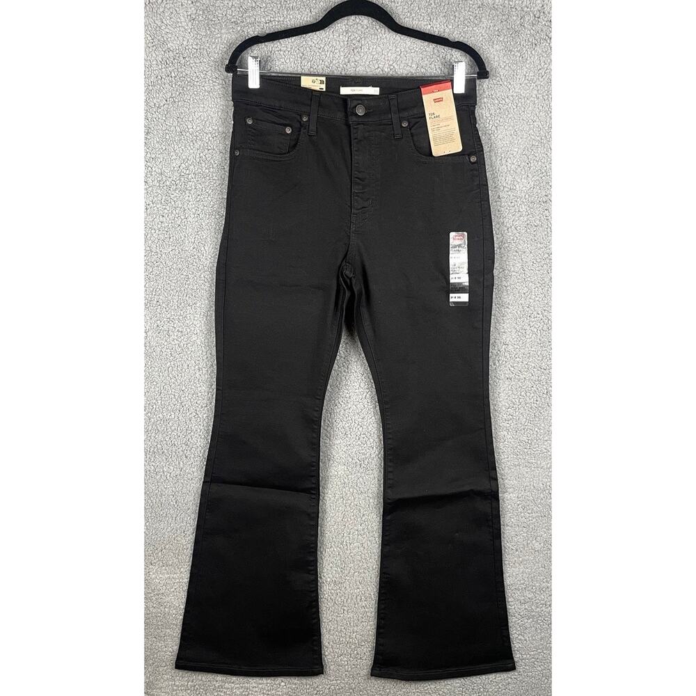 Levi's Women's 31x30 Black Cotton Polyester 726 Stellar Stretch HR Flare Jeans